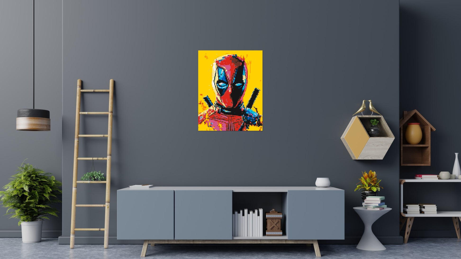 Deadpool Pixel Art - Brick Art Mosaic Kit 4x5 scene