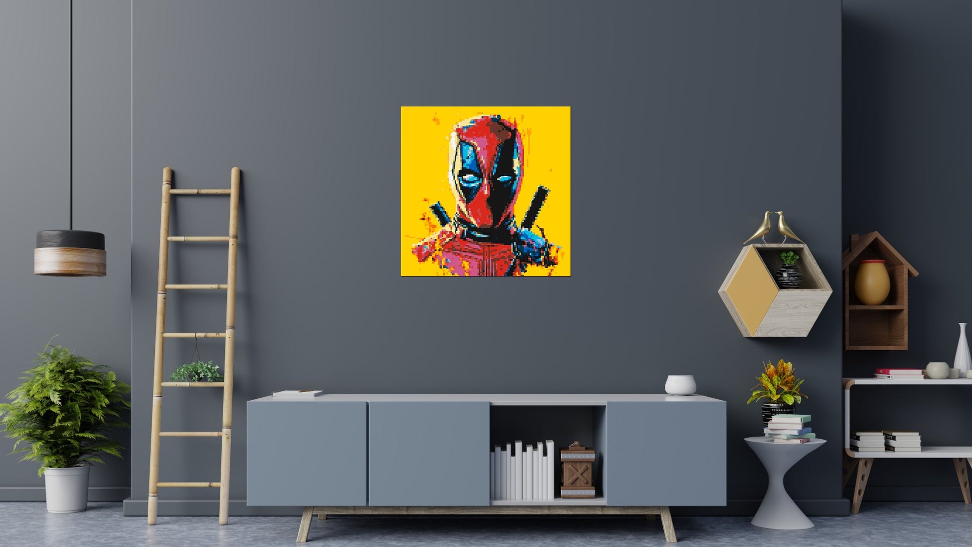 Deadpool Pixel Art - Brick Art Mosaic Kit 5x5 scene