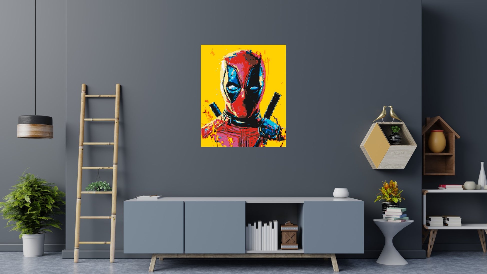 Deadpool Pixel Art - Brick Art Mosaic Kit 5x6 scene