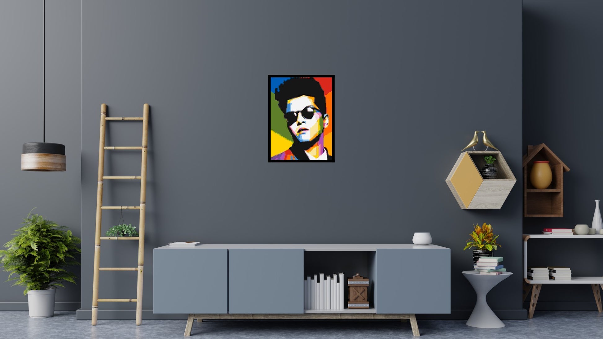 Bruno Mars - Brick Art Mosaic Kit 3x4 scene with frame