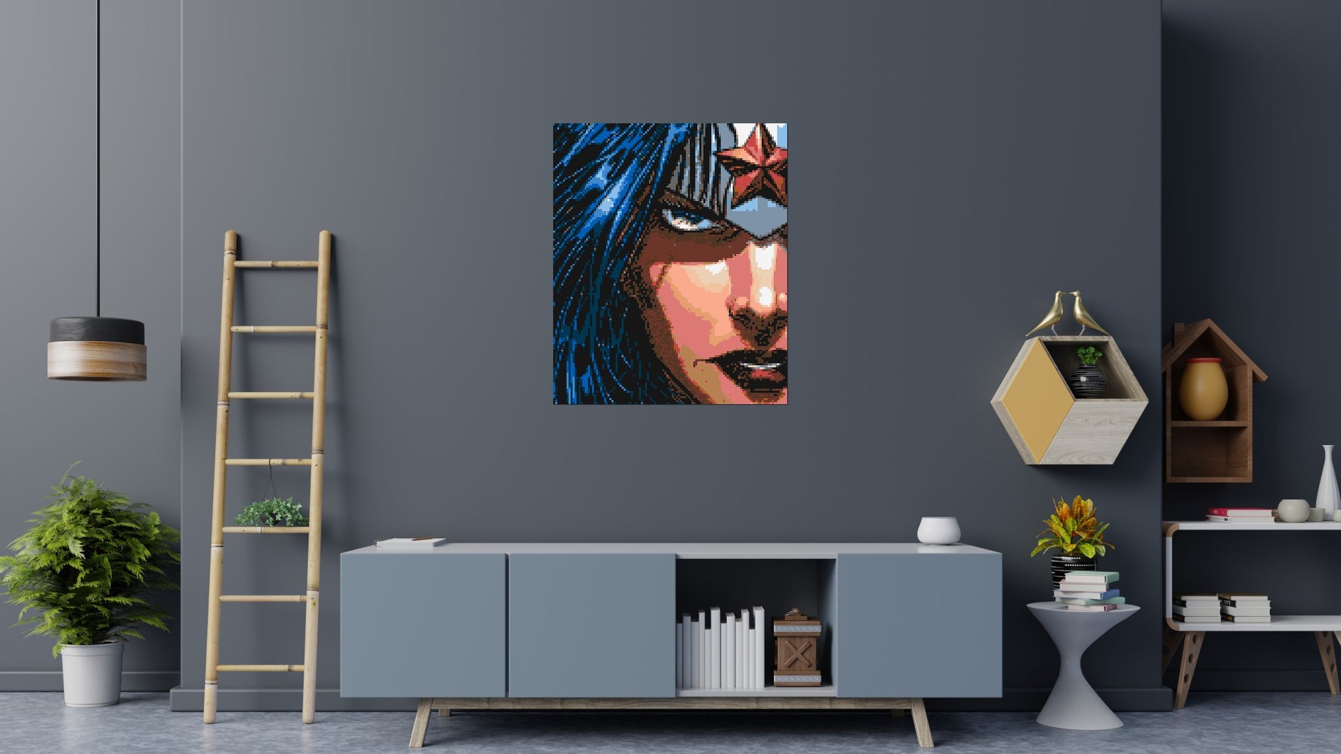 Wonder Woman - Brick Art Mosaic Kit 5x6 scene