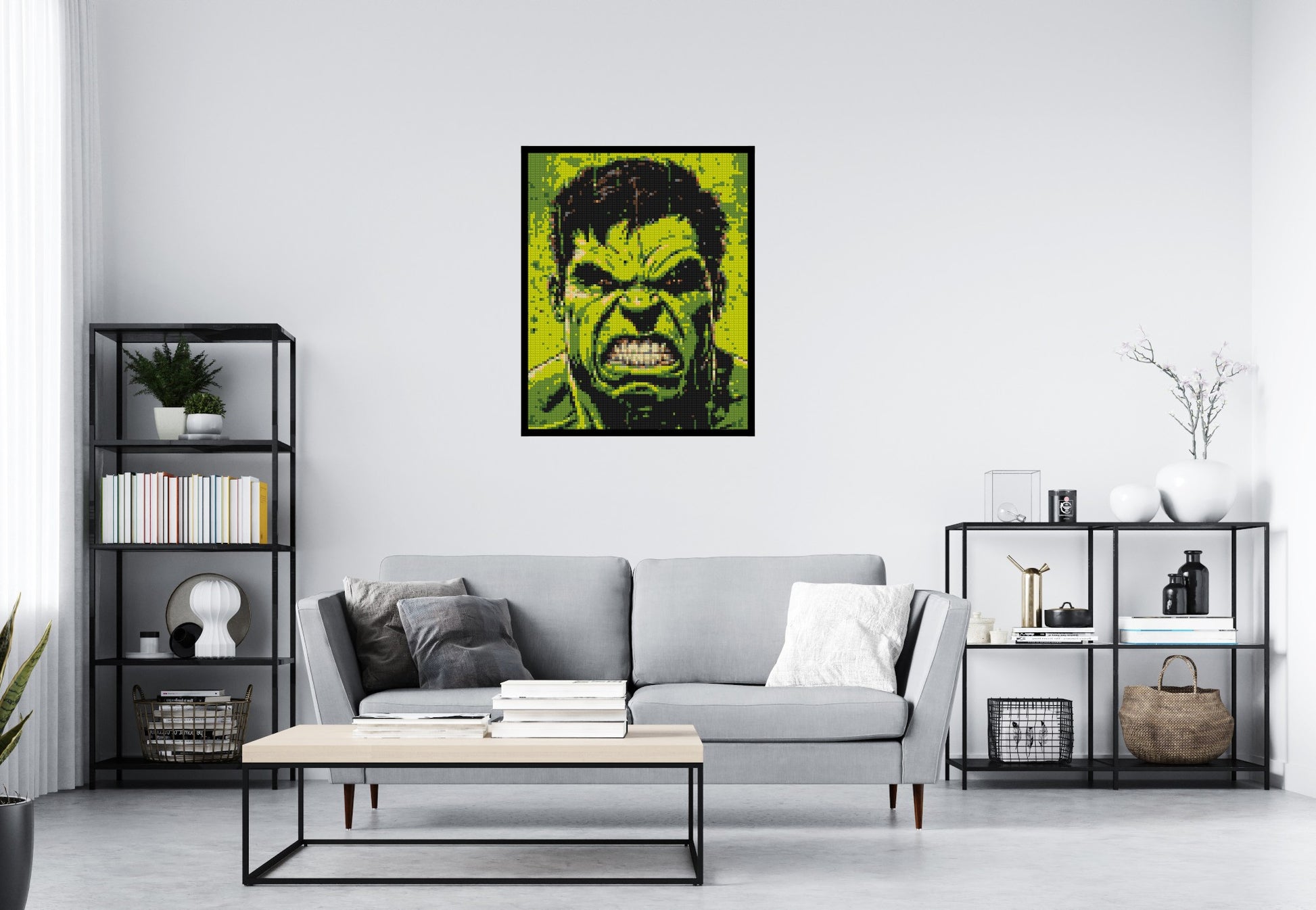 The Hulk - Brick Art Mosaic Kit 4x5 scene with frame