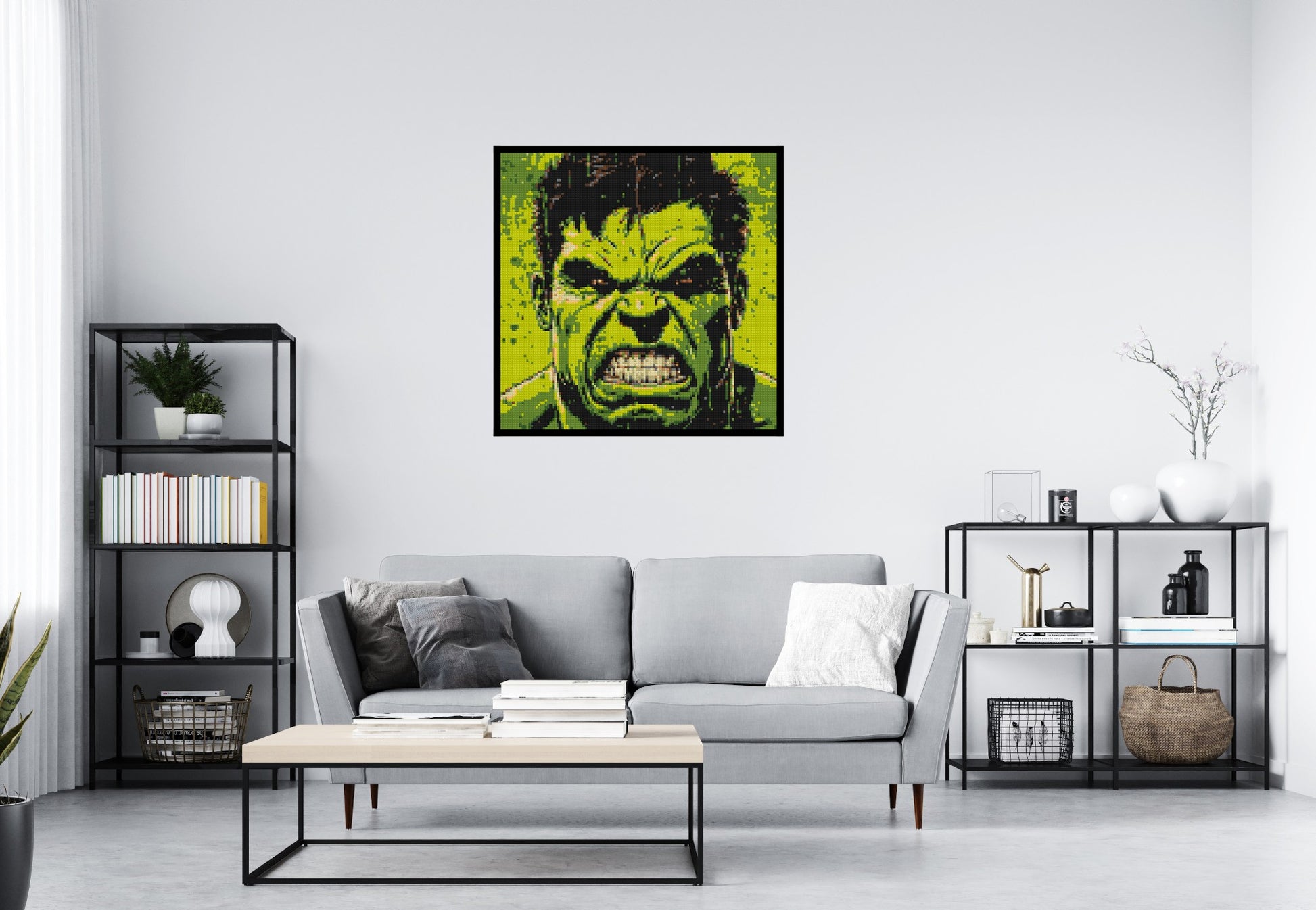 The Hulk - Brick Art Mosaic Kit 5x5 scene with frame