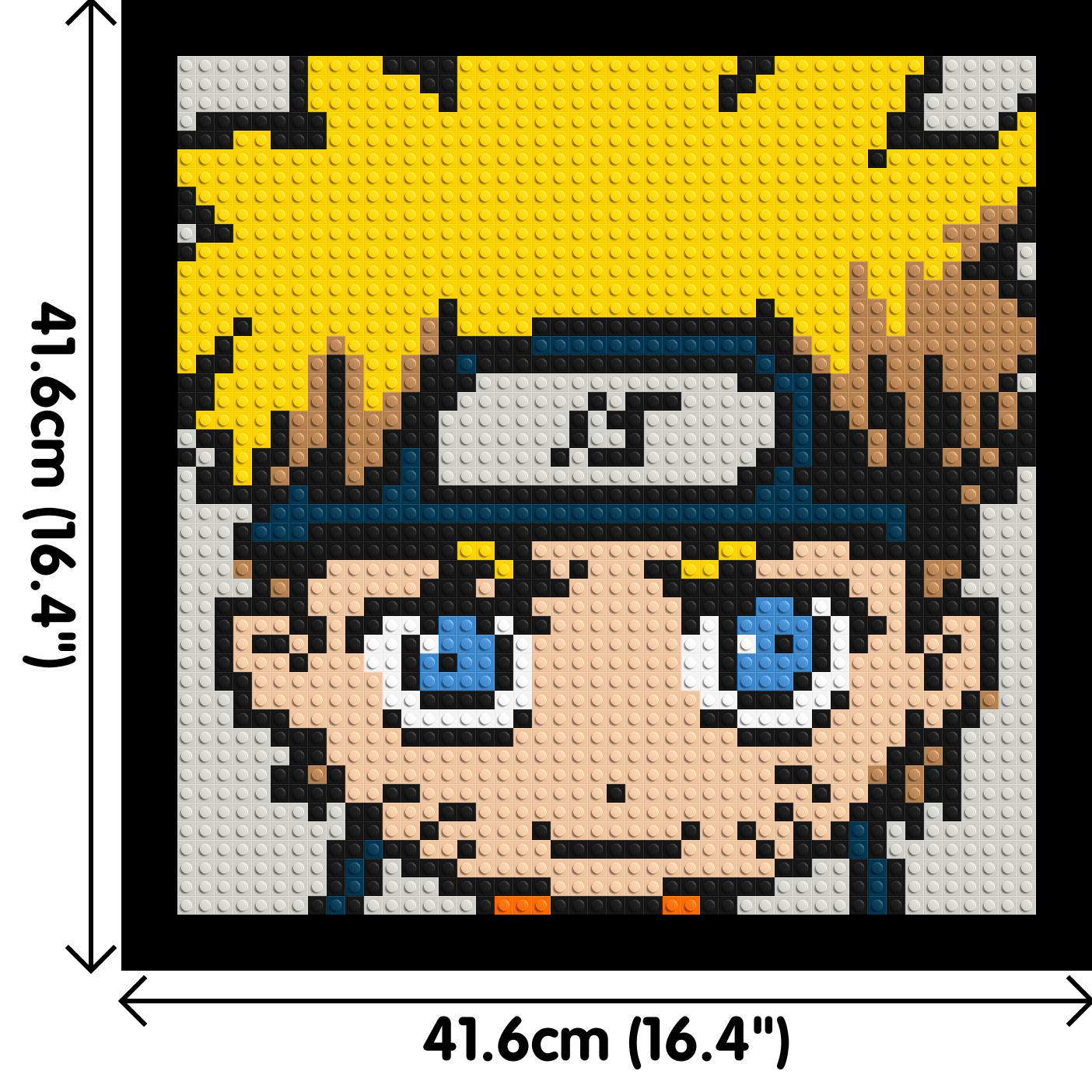 Naruto Uzumaki - Brick Art Mosaic Kit 2x2 dimensions with frame