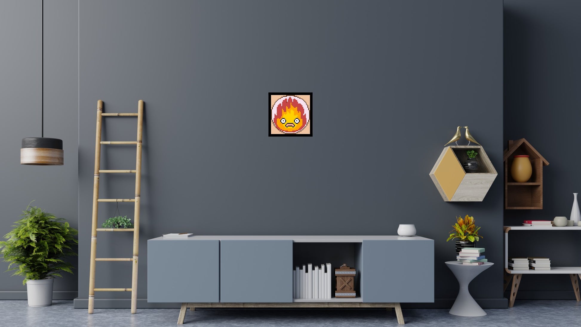 Calcifer - Brick Art Mosaic Kit 2x2 scene with frame