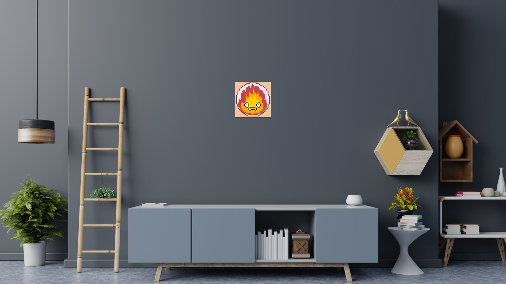Calcifer - Brick Art Mosaic Kit 2x2 scene