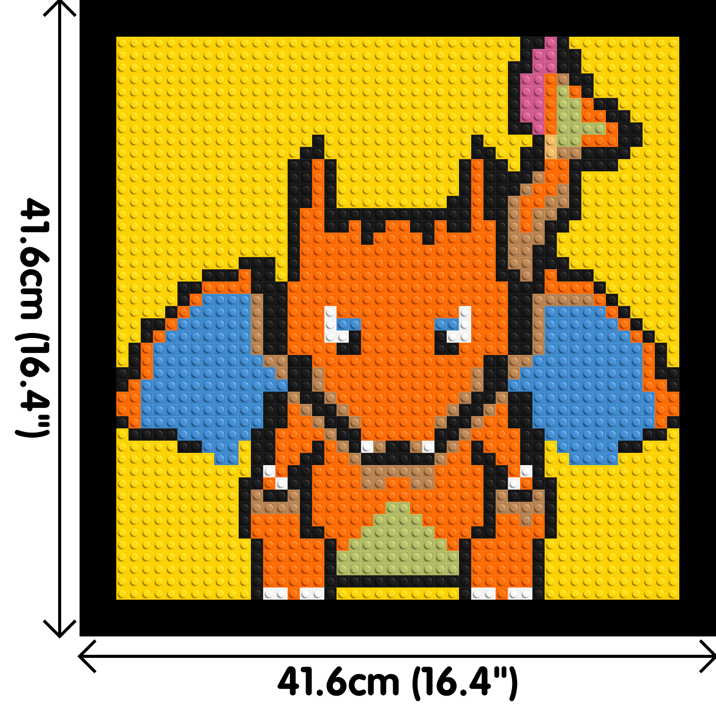 Charizard Pixel Art - Brick Art Mosaic Kit 2x2 dimensions with frame
