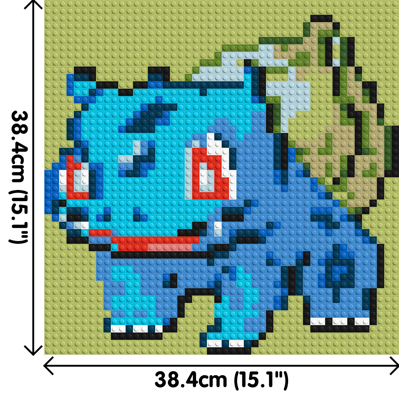 Bulbasaur Pixel Art - Brick Art Mosaic Kit 2x2 dimensions