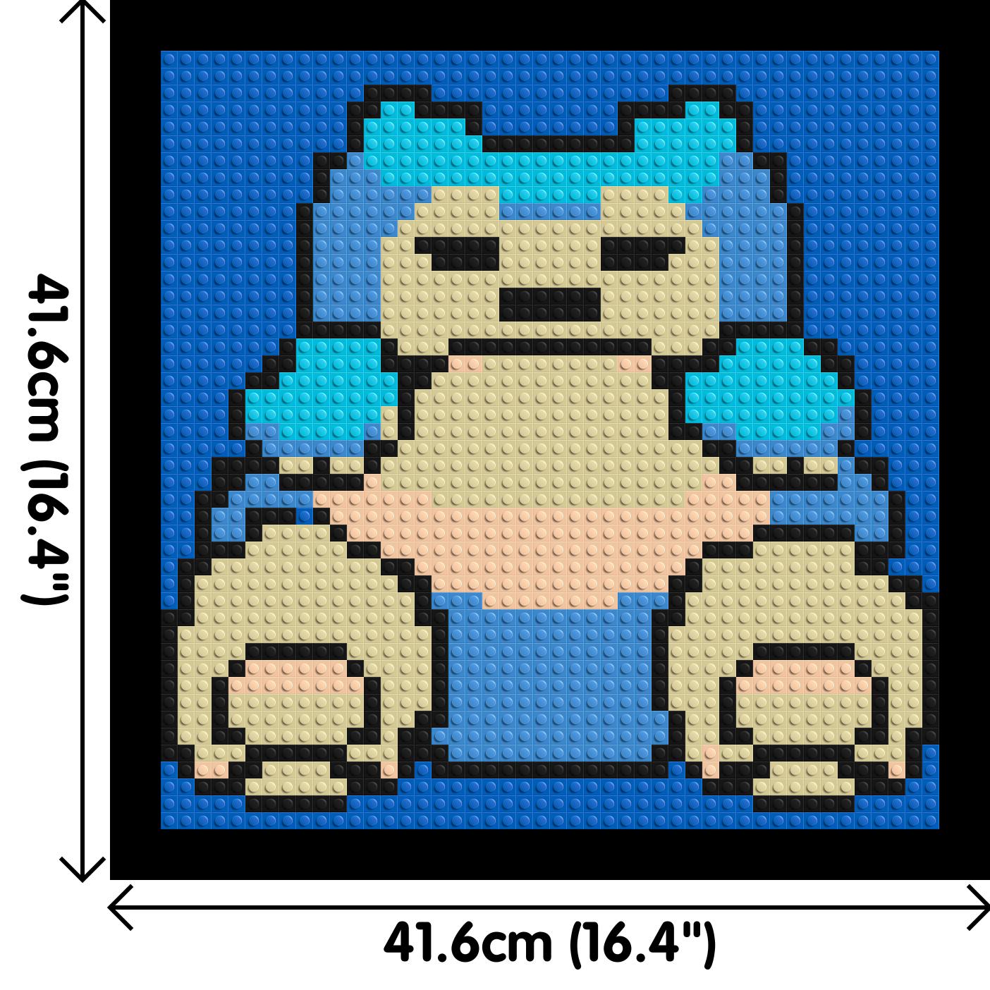 Snorlax Pixel Art - Brick Art Mosaic Kit 2x2 dimensions with frame