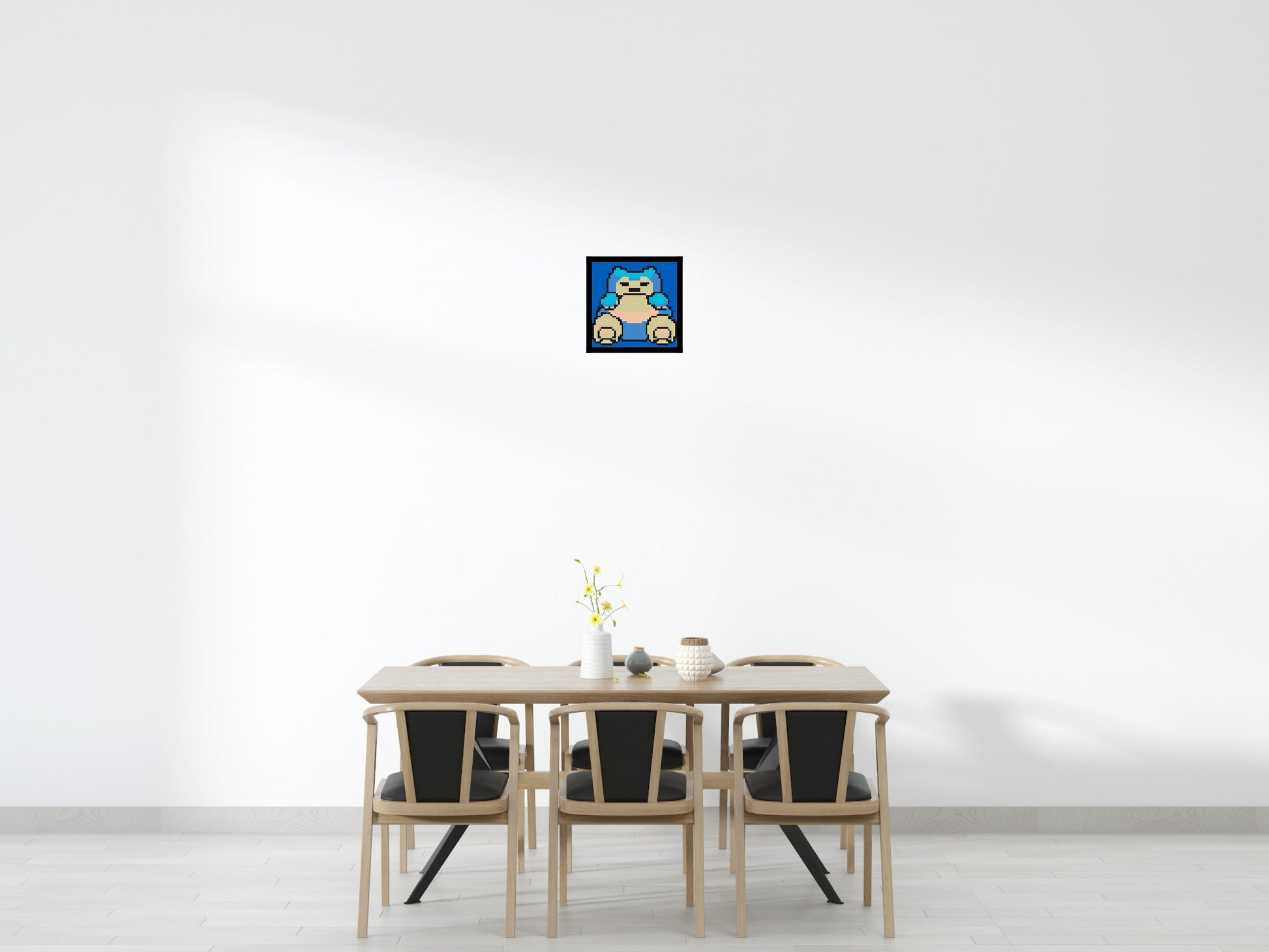 Snorlax Pixel Art - Brick Art Mosaic Kit 2x2 scene with frame