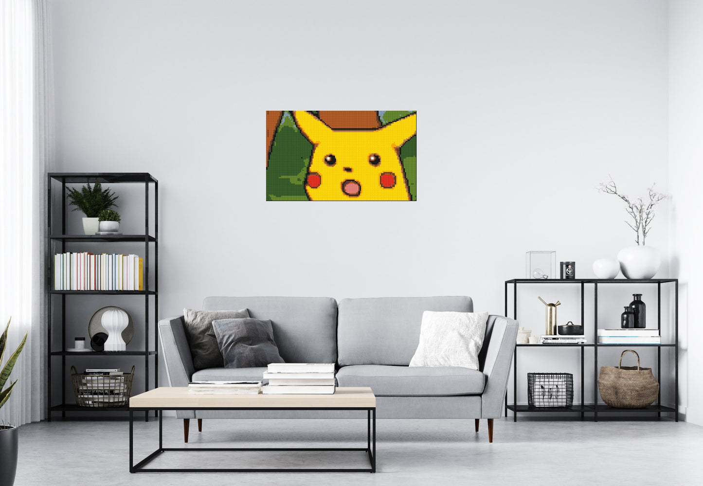 Surprised Pikachu Face Meme - Brick Art Mosaic Kit 5x3 large