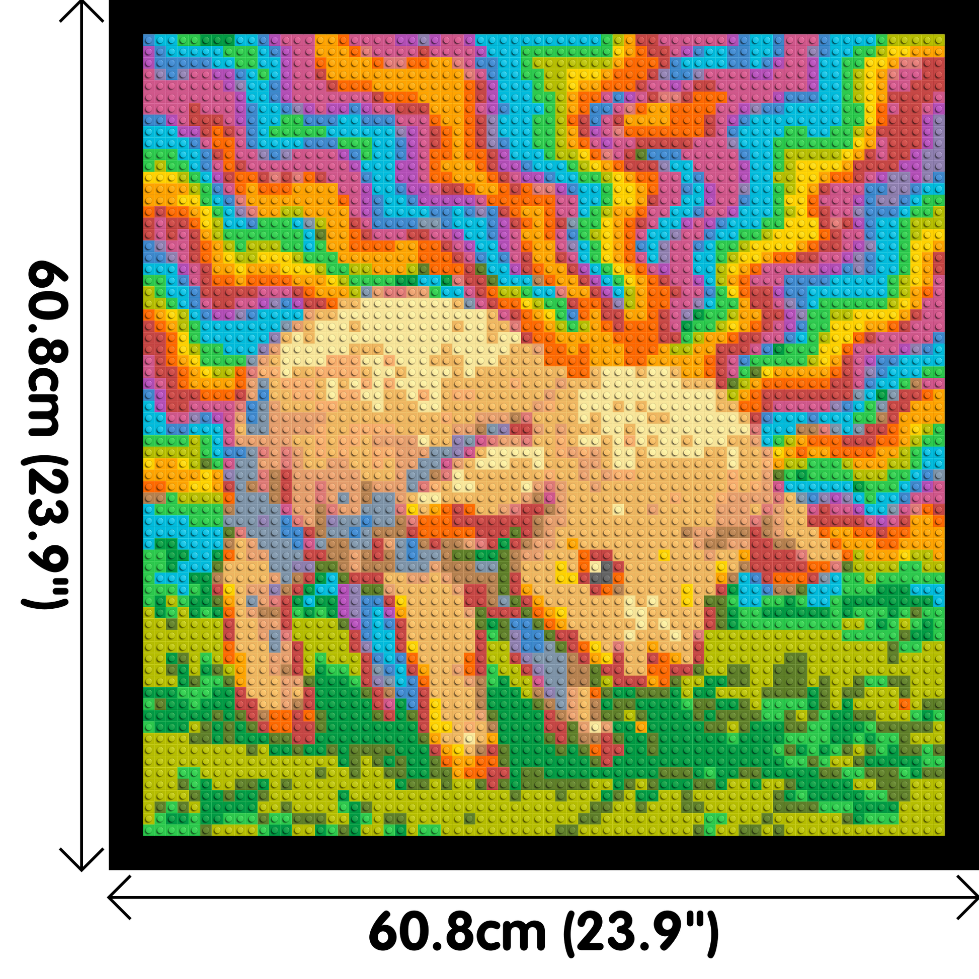 Colourful Lamb - Brick Art Mosaic Kit 3x3 dimensions with frame