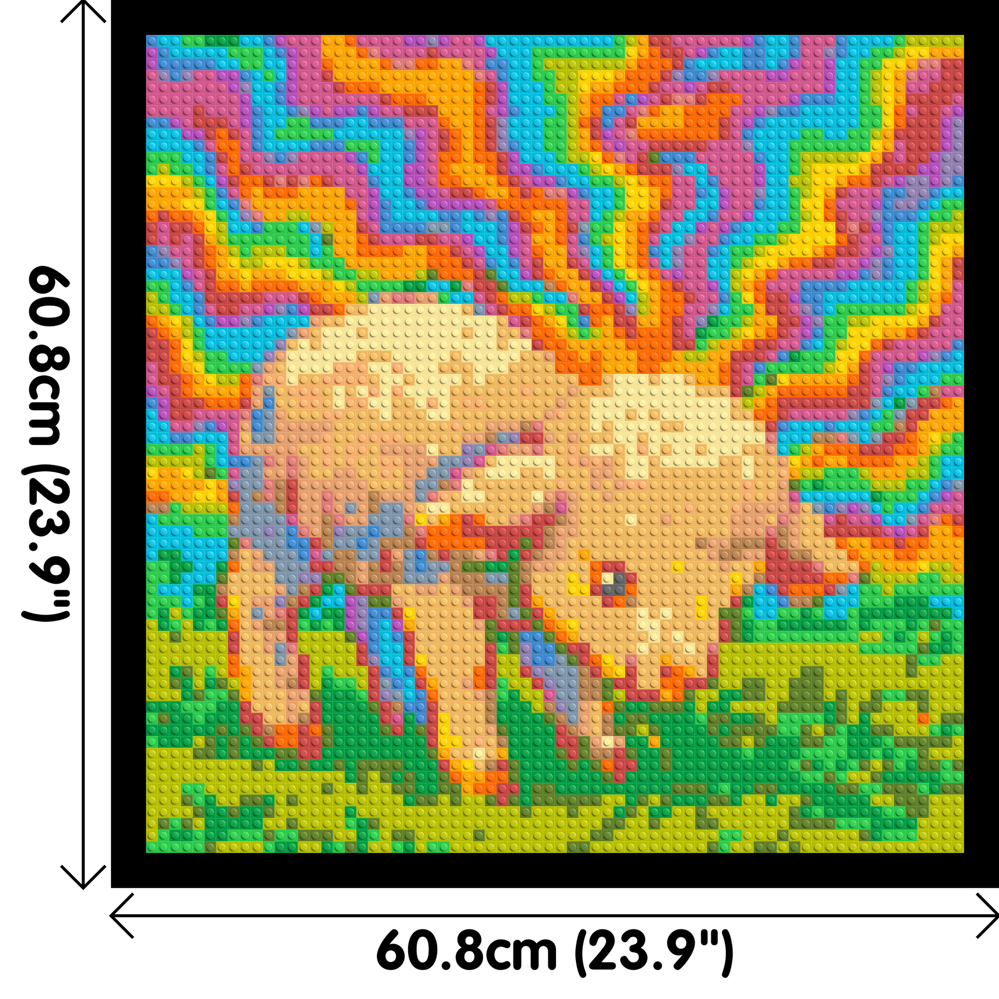 Colourful Lamb - Brick Art Mosaic Kit 3x3 dimensions with frame