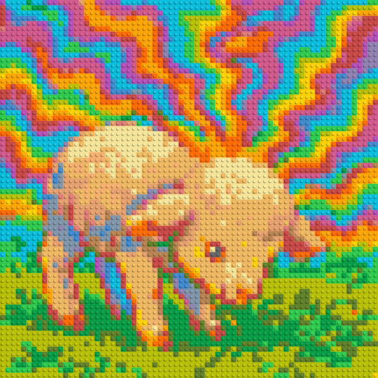 Colourful Lamb - Brick Art Mosaic Kit 3x3 large