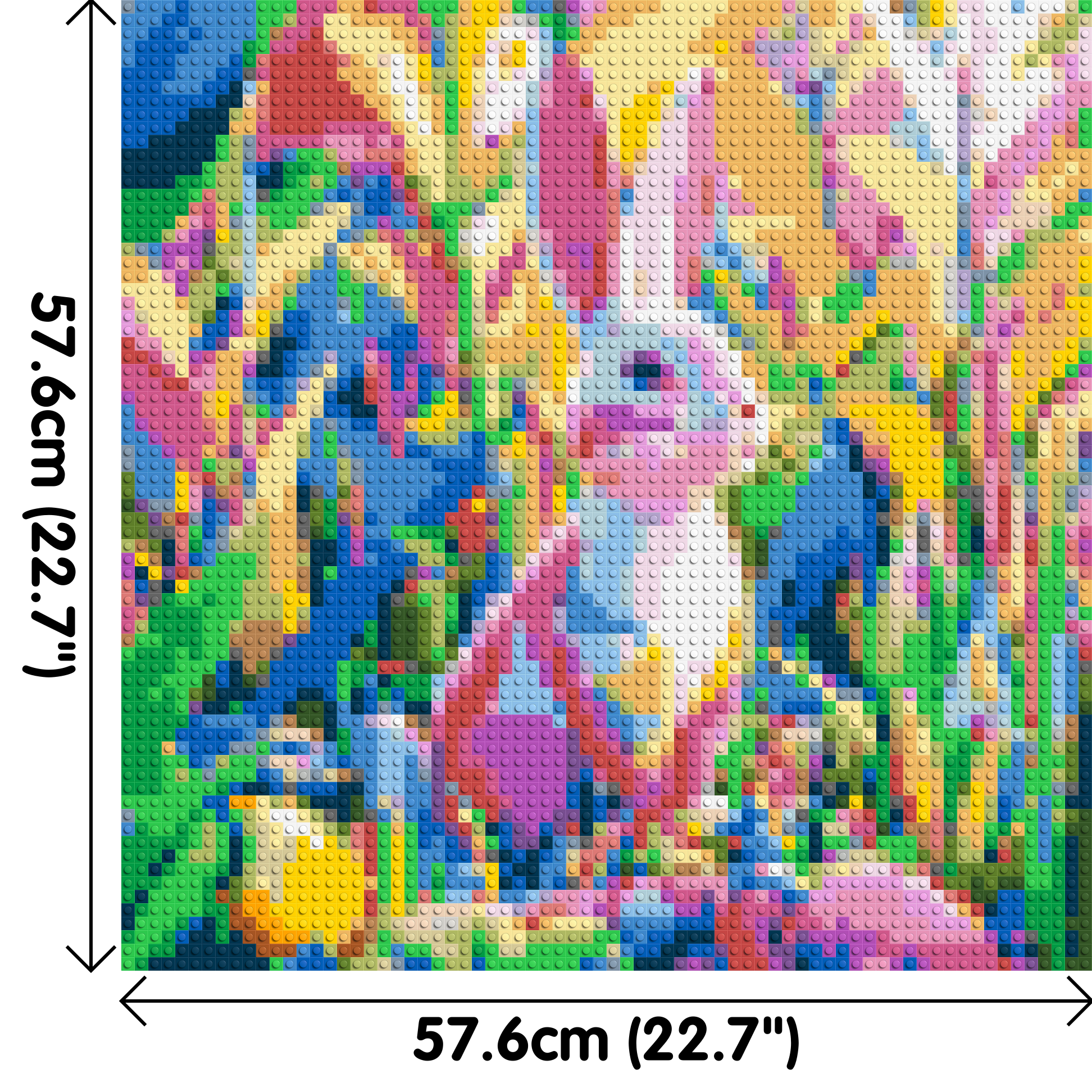 Colourful Bunny - Brick Art Mosaic Kit 3x3 dimensions