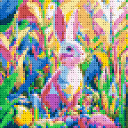 Colourful Bunny - Brick Art Mosaic Kit 3x3 large