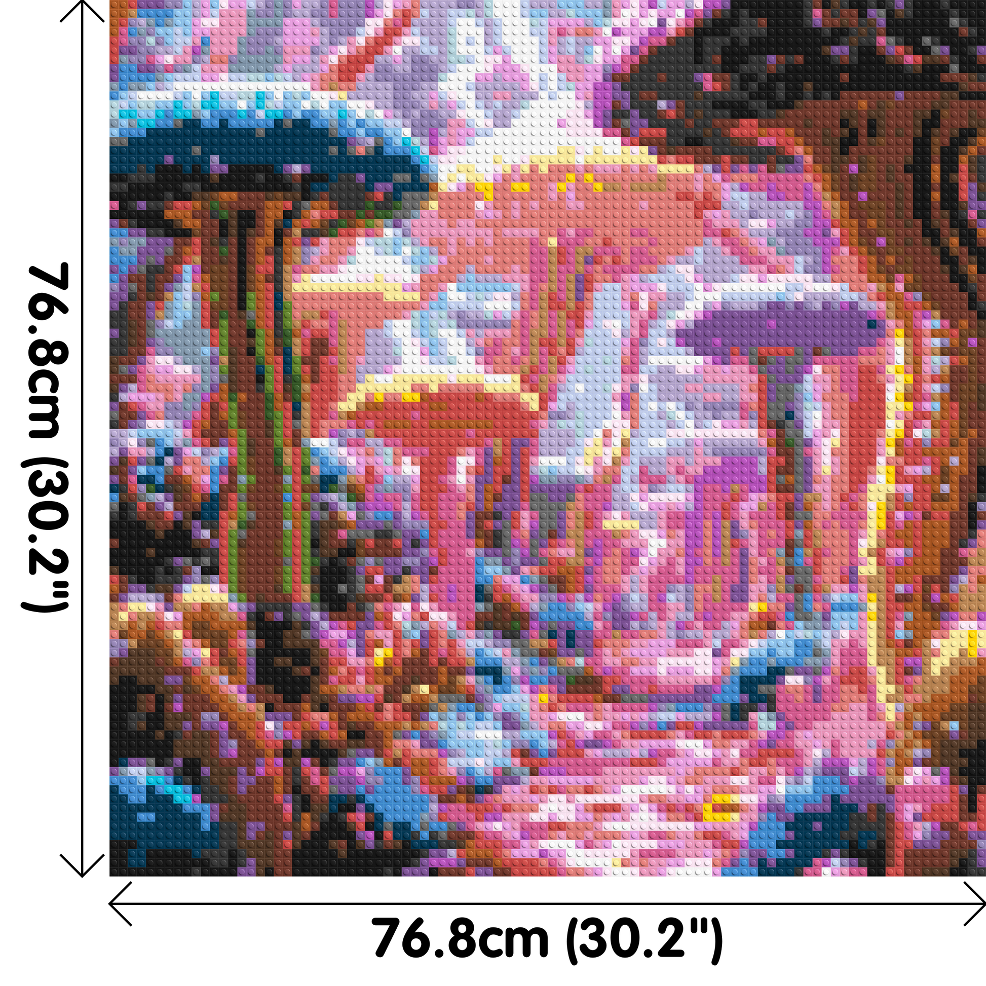 Mushroom Field - Brick Art Mosaic Kit 4x4 dimensions