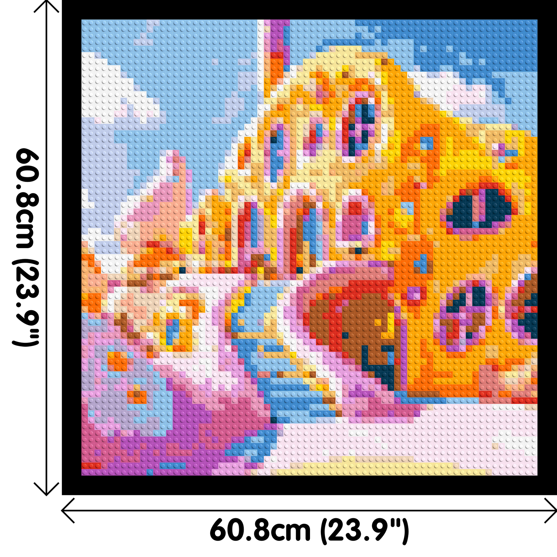 House in Candyland - Brick Art Mosaic Kit 3x3 dimensions with frame