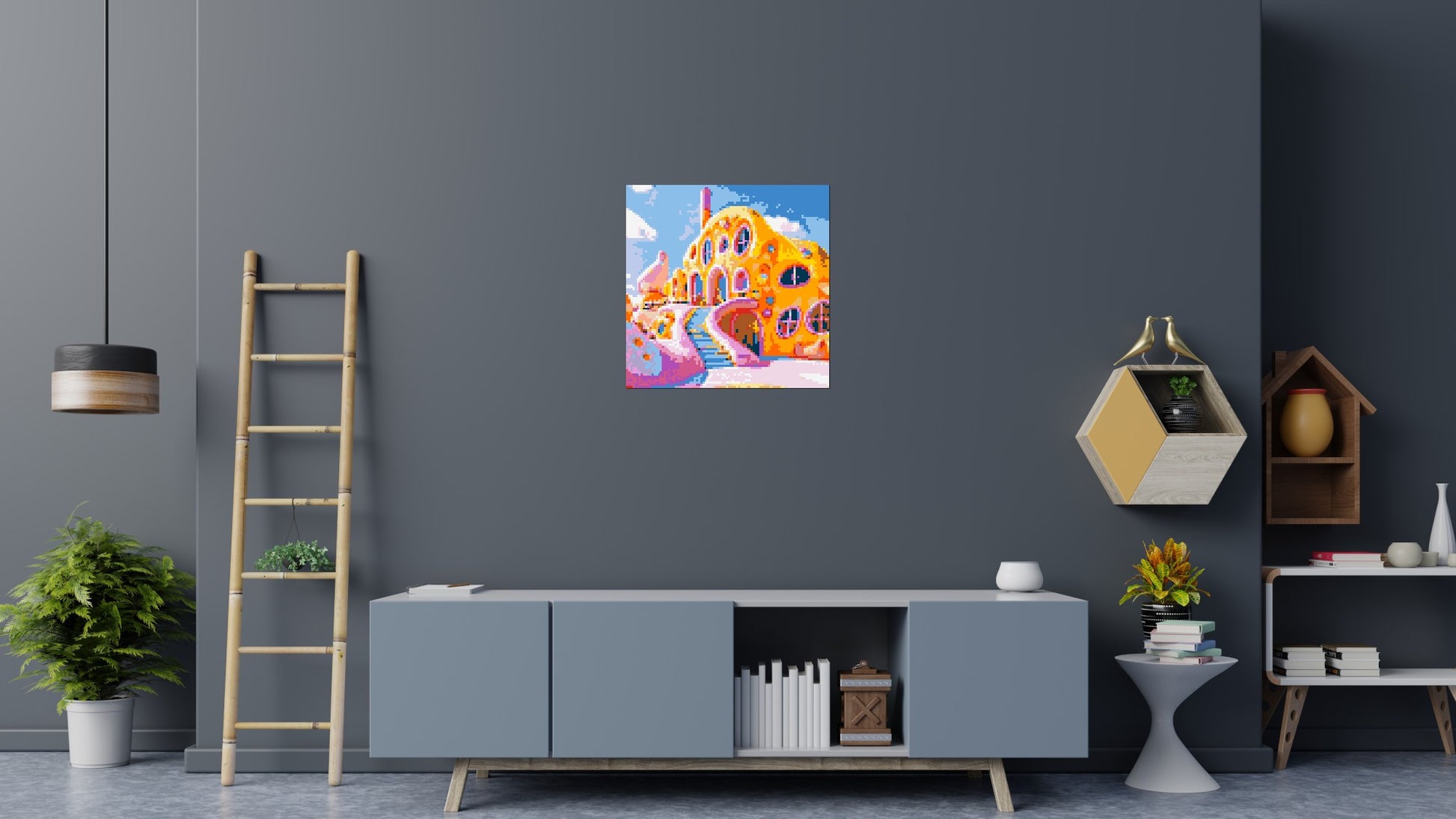 House in Candyland - Brick Art Mosaic Kit 4x4 scene
