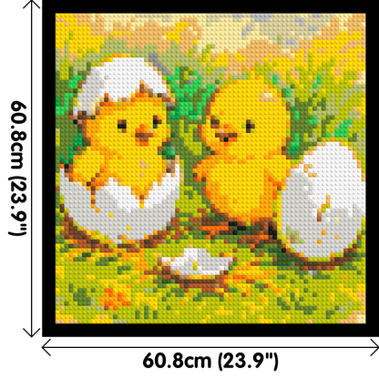 Hatching Chicks - Brick Art Mosaic Kit 3x3 large