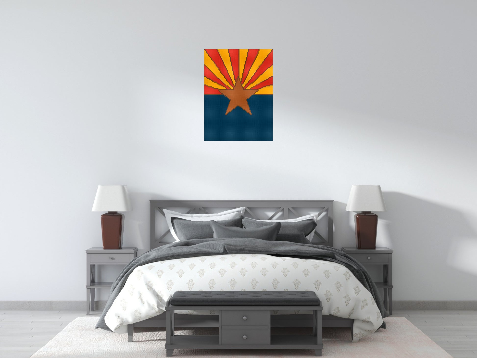 Arzona State Flag - Brick Art Mosaic Kit 3x4 scene