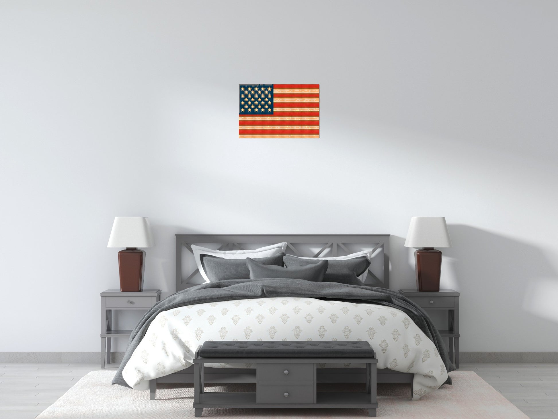 United States Flag - Brick Art Mosaic Kit 3x2 scene