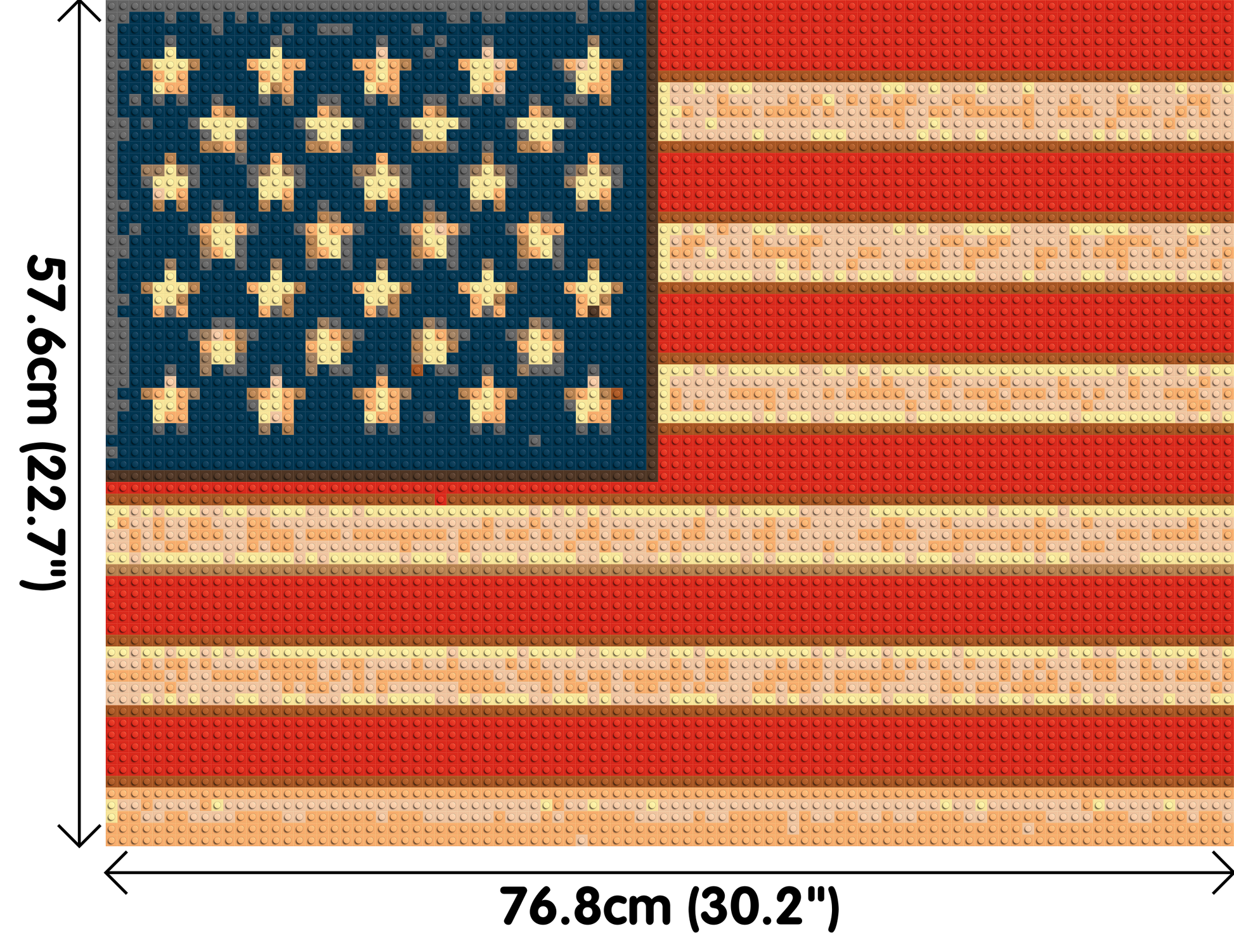 United States Flag - Brick Art Mosaic Kit 4x3 dimensions