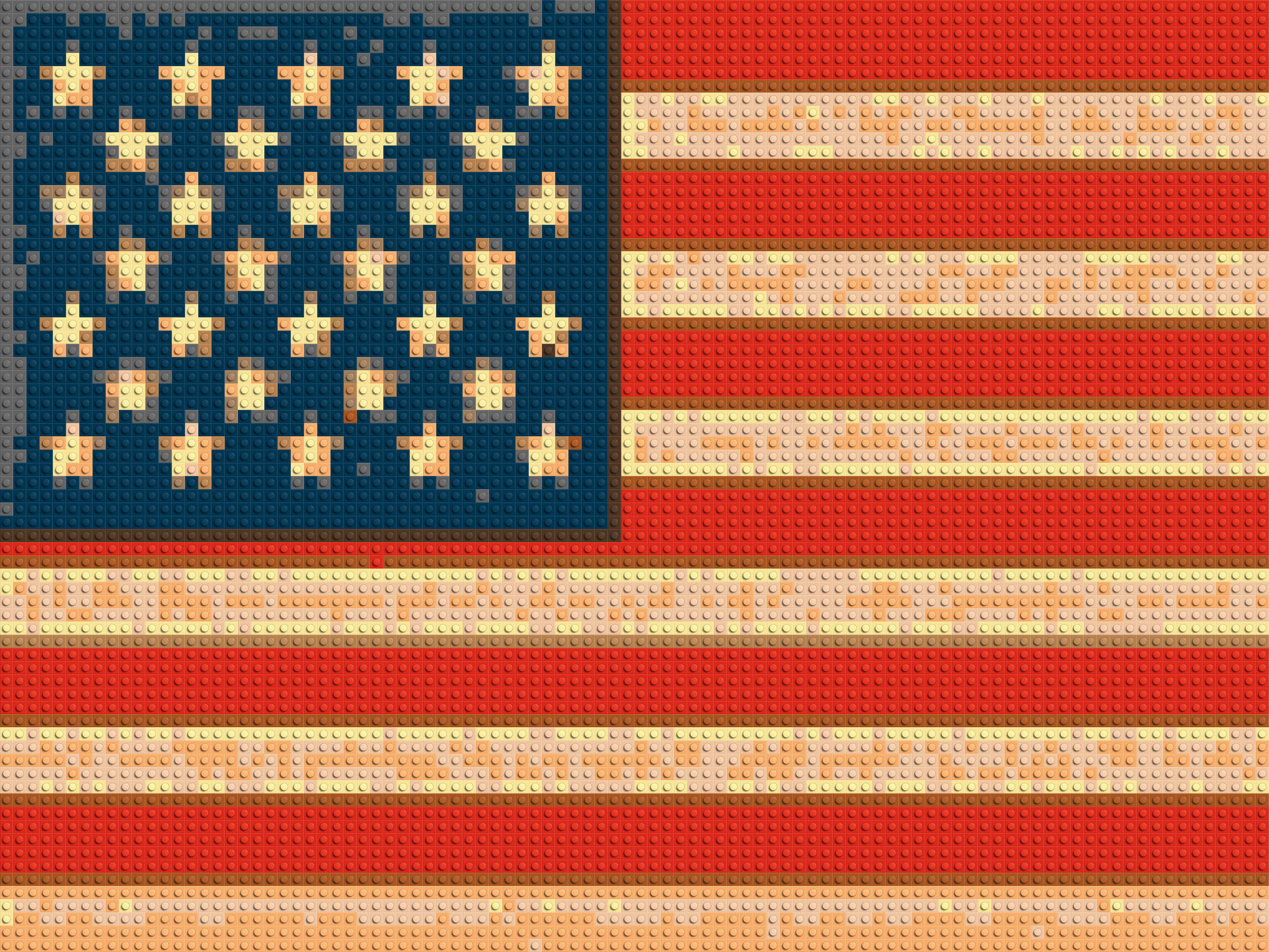 United States Flag - Brick Art Mosaic Kit 4x3 large