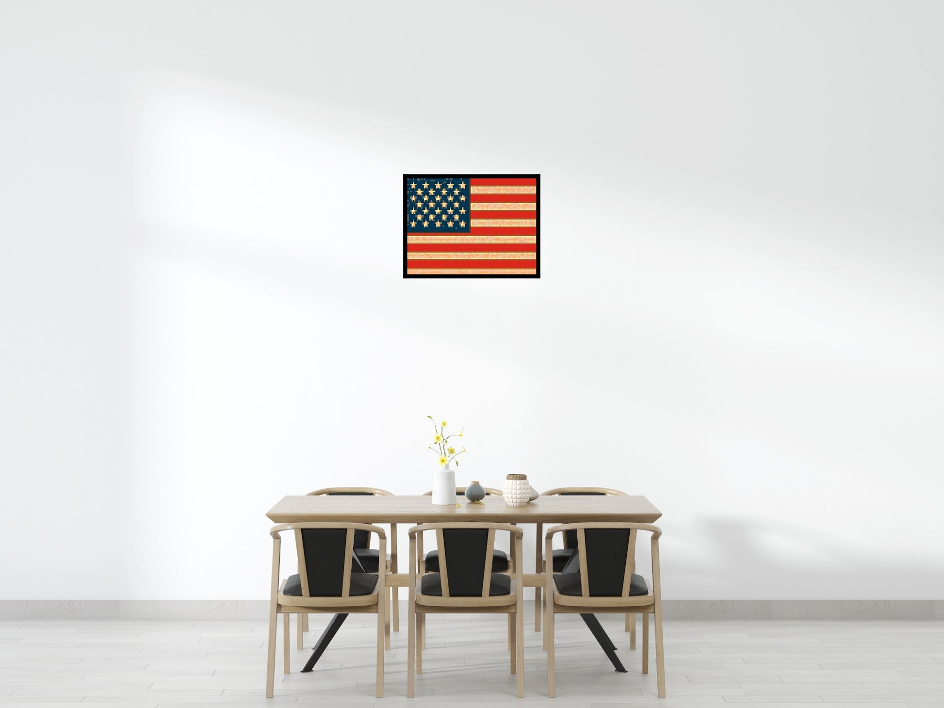 United States Flag - Brick Art Mosaic Kit 4x3 scene with frame