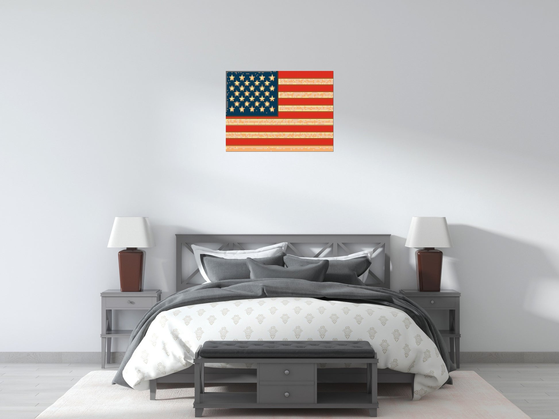 United States Flag - Brick Art Mosaic Kit 4x3 scene