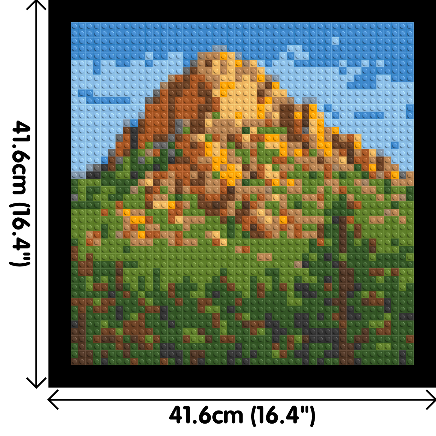 Mountain Landscape - Brick Art Mosaic Kit  2x2 dimensions with frame