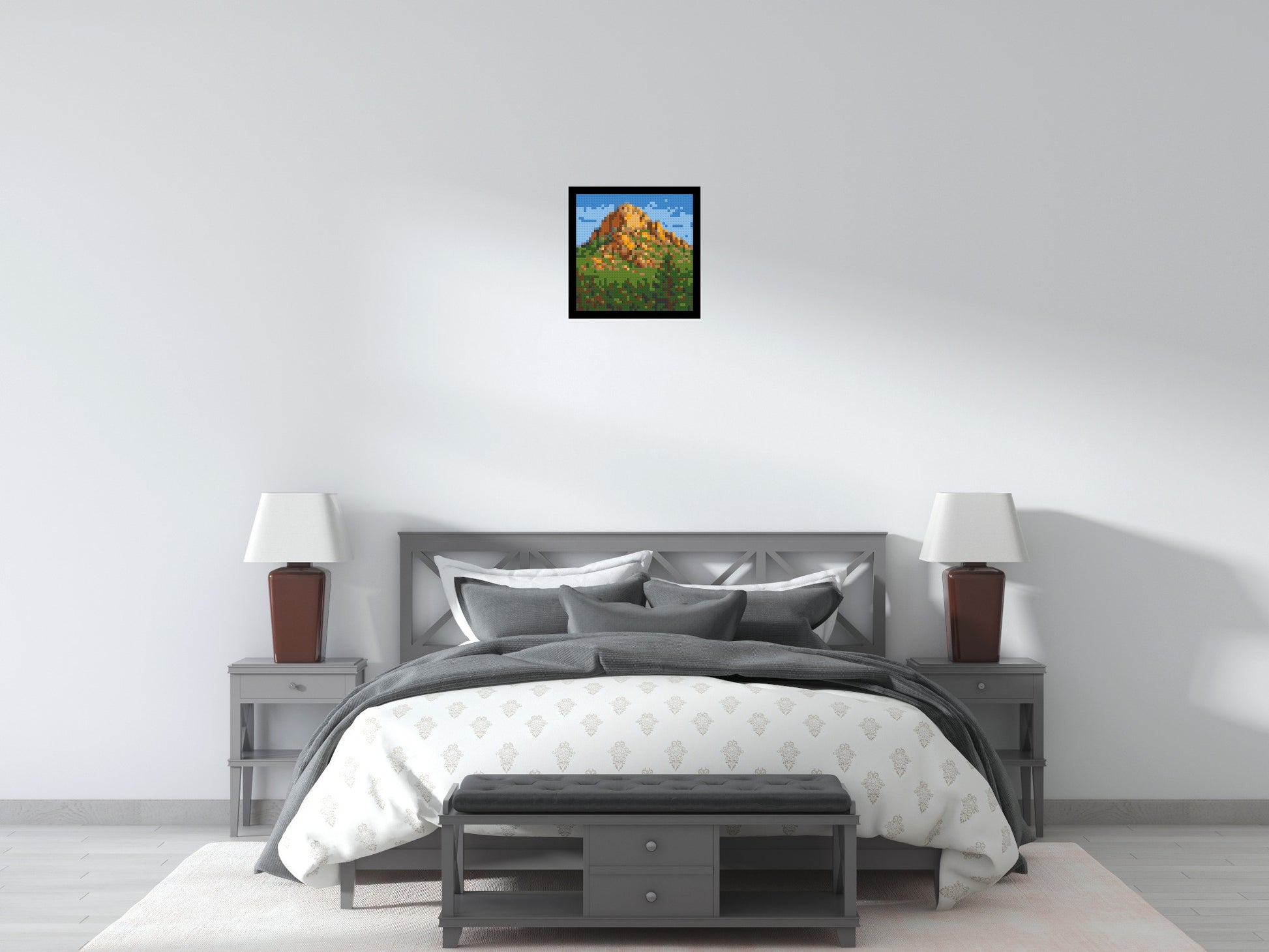 Mountain Landscape - Brick Art Mosaic Kit  2x2 scene with frame