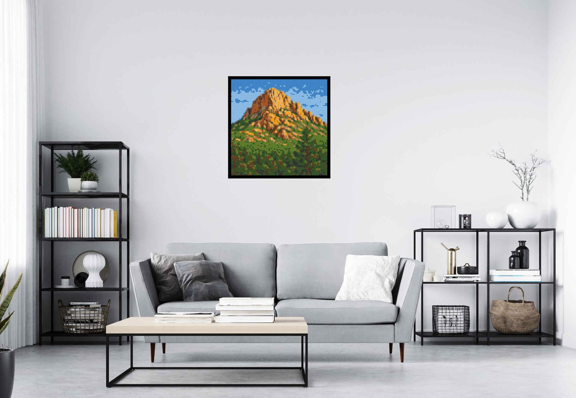 Mountain Landscape - Brick Art Mosaic Kit  4x4 scene with frame