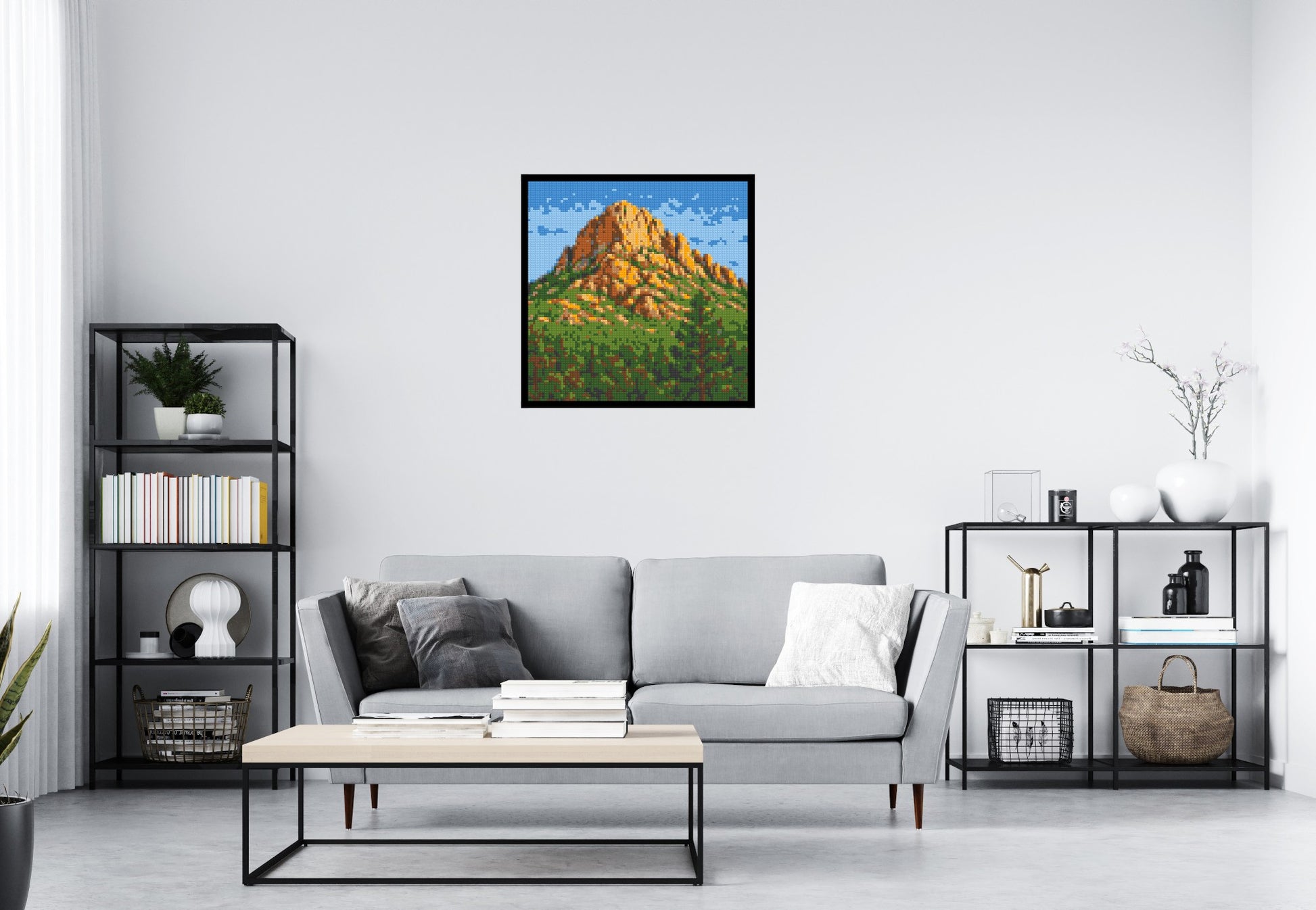 Mountain Landscape - Brick Art Mosaic Kit  4x4 scene with frame