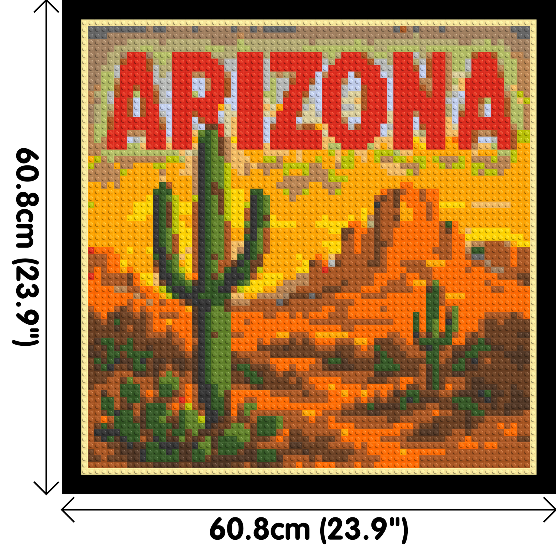 Arizona Landscape - Brick Art Kit Mosaic 3x3 dimensions with frame