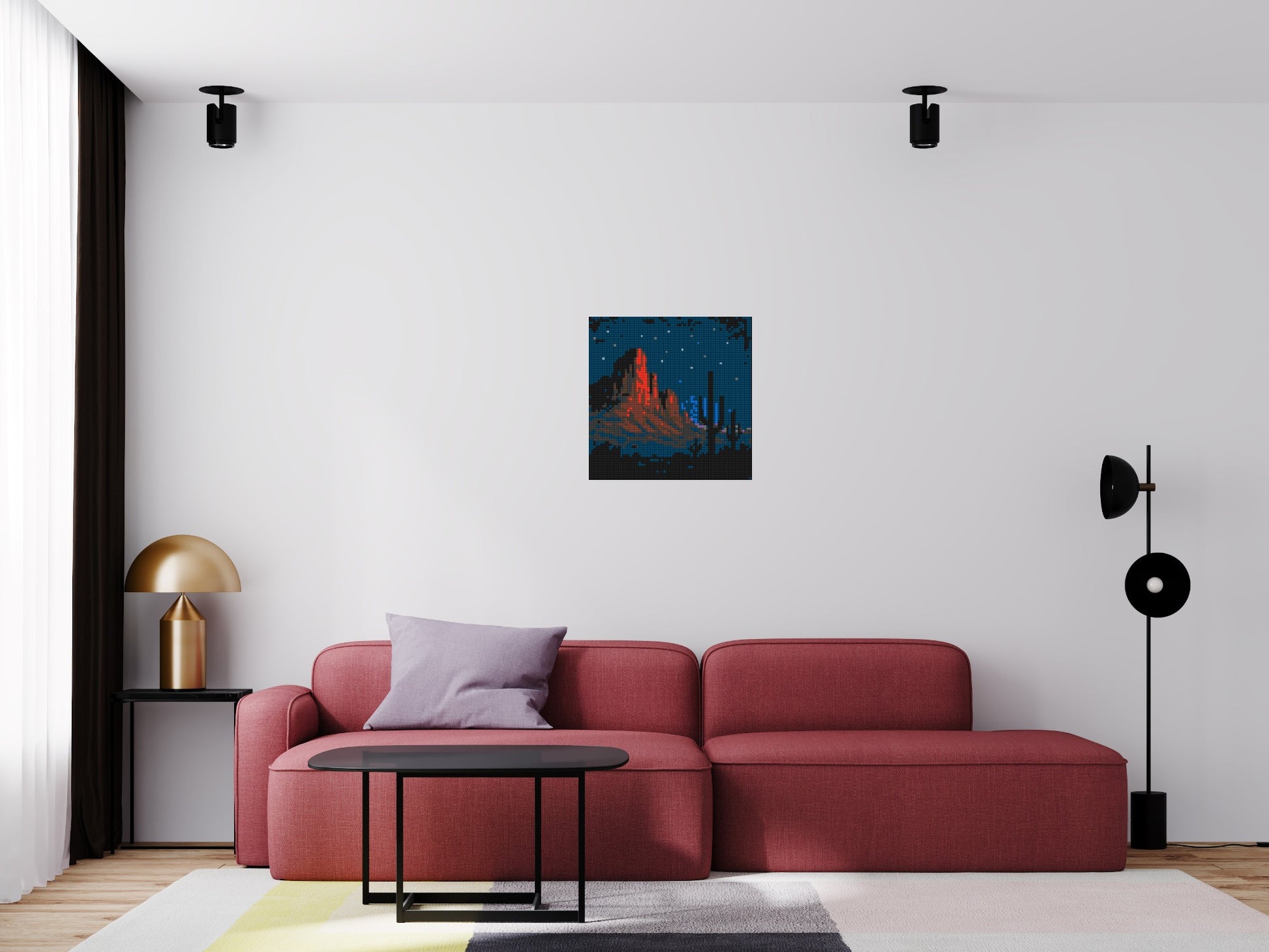 Desert Nightscape - Brick Art Mosaic Kit 3x3 scene