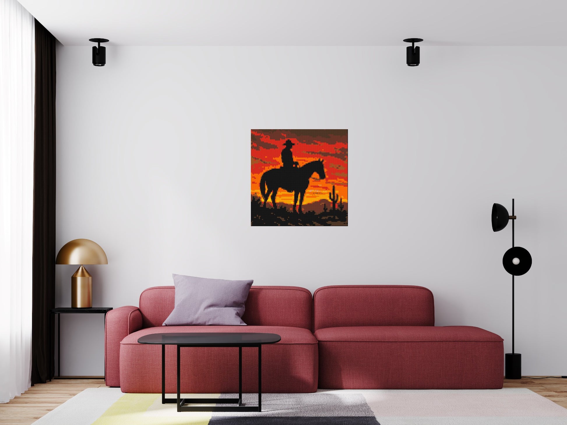 Cowboy - Brick Art Mosaic Kit 4x4 scene