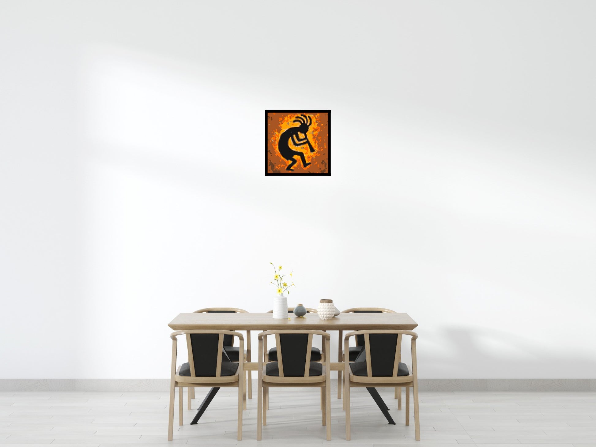 Kokopelli - Brick Art Mosaic Kit 3x3 scene with frame