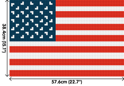 American Flag #2 - Brick Art Mosaic Kit 3x2 large