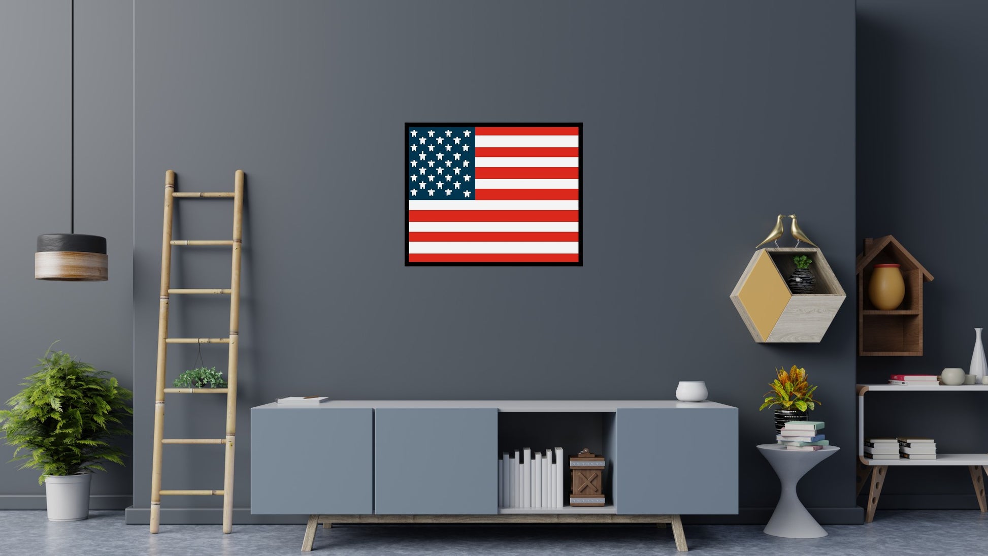 American Flag #2 - Brick Art Mosaic Kit 5x4 scene with frame