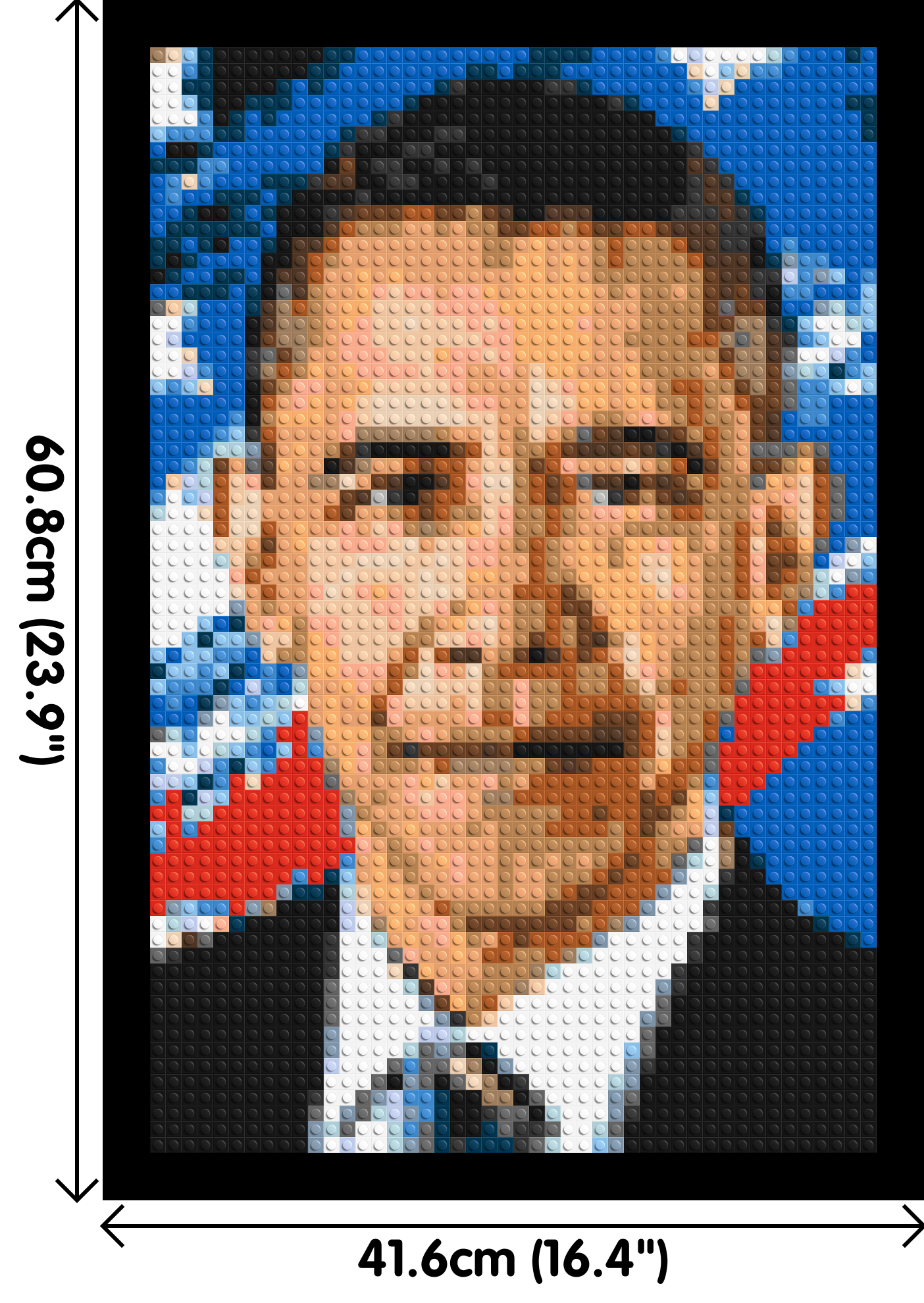 Barack Obama - Brick Art Mosaic Kit 2x3 dimensions with frame
