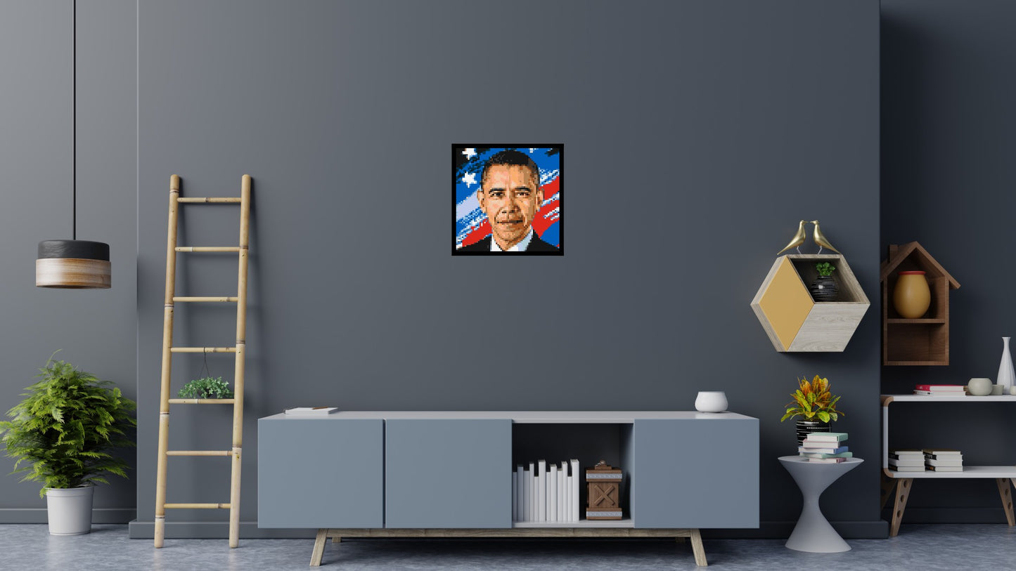 Barack Obama - Brick Art Mosaic Kit 3x3 large
