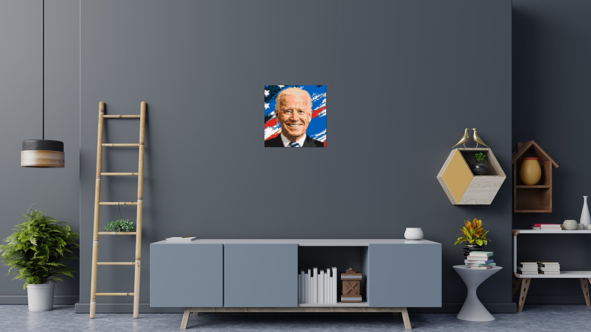 Joe Biden - Brick Art Mosaic Kit 3x3 scene