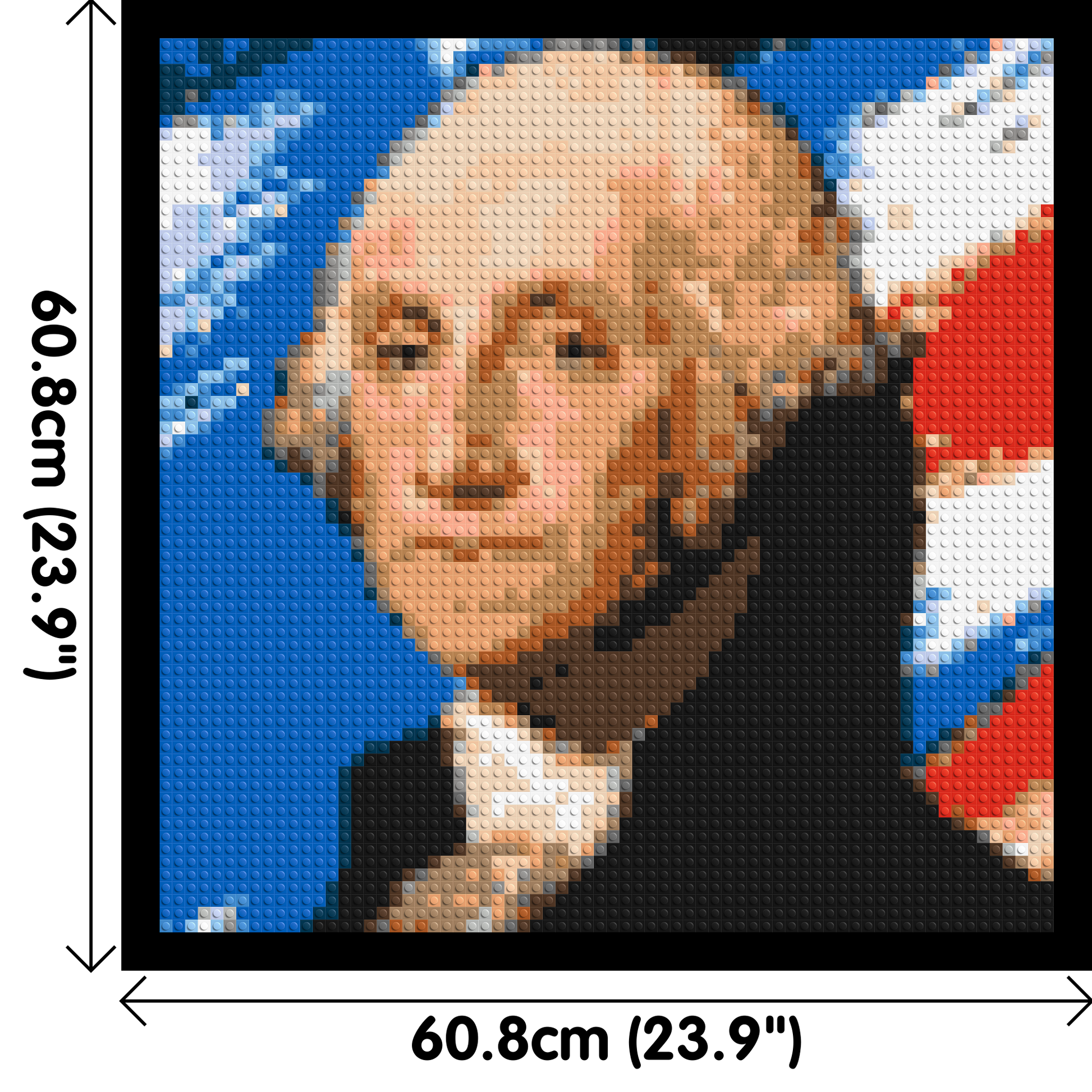 George Washington - Brick Art Mosaic Kit 3x3 dimensions with frame