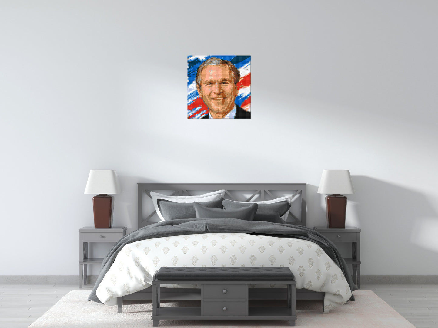 George W. Bush - Brick Art Mosaic Kit 3x3 large