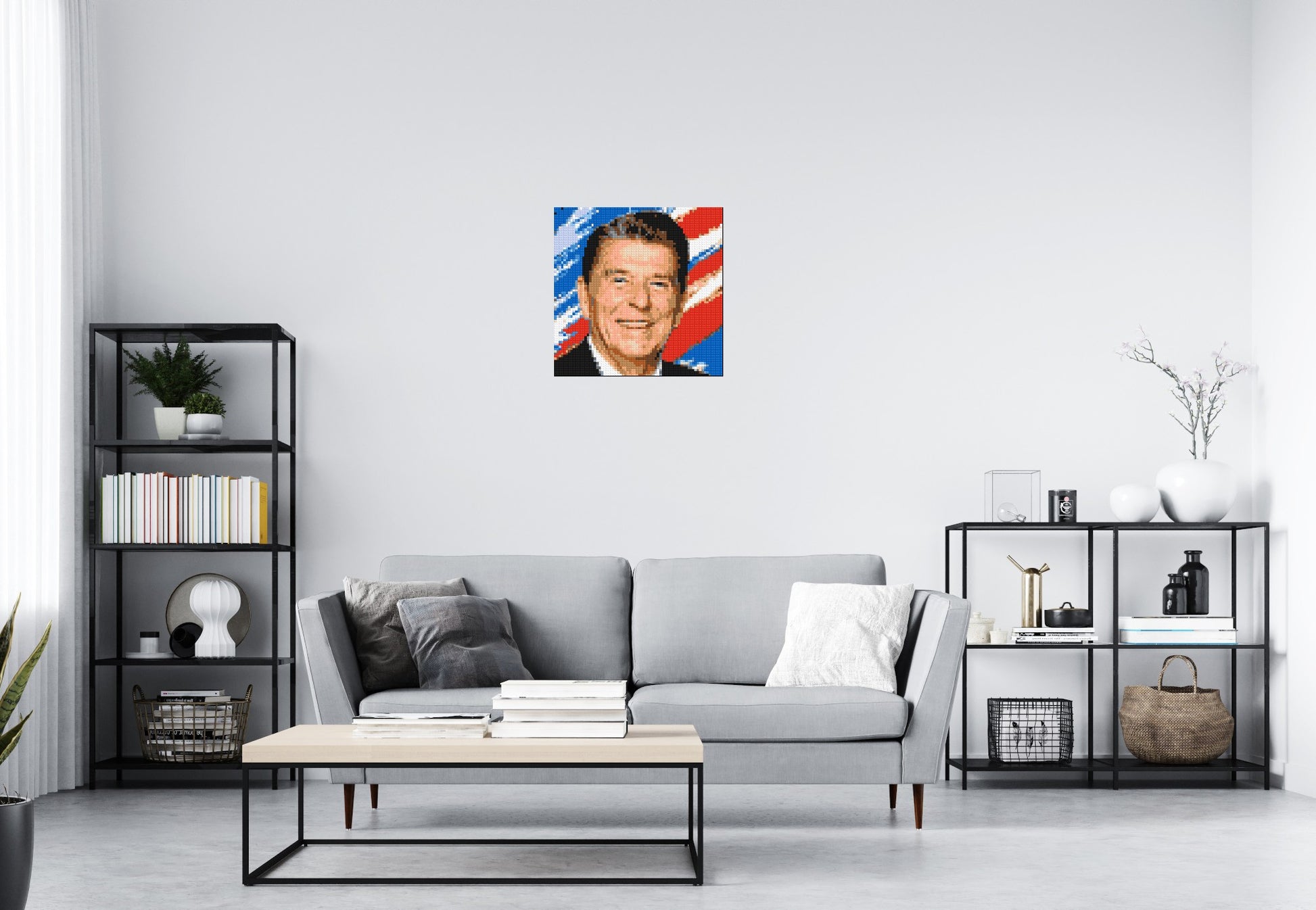 Ronald Reagan - Brick Art Mosaic Kit 3x3 scene