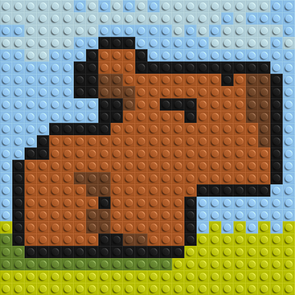 Chill Capybara - Brick Art Mosaic Kit 1x1 large