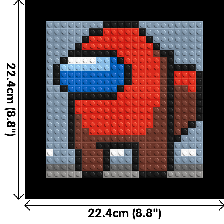Red Impostor (Among Us) - Brick Art Mosaic Kit 1x1 dimensions with frame