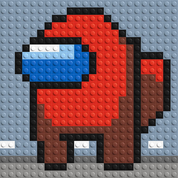 Red Impostor (Among Us) - Brick Art Mosaic Kit 1x1 large