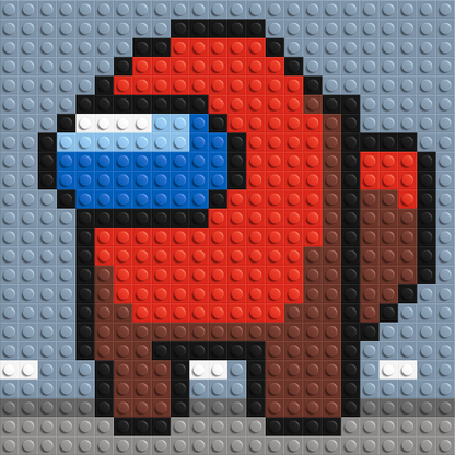 Red Impostor (Among Us) - Brick Art Mosaic Kit 1x1 large